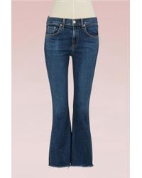 Rag & Bone Cotton Crop Flare Jean - Blue