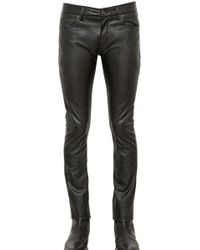 mens faux leather skinny jeans