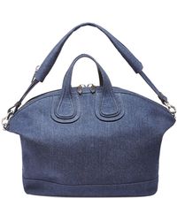 Prada Crystal-embellished Denim Tote in Blue (baltico-navy) | Lyst  