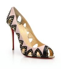 Christian louboutin Follies Spiked Floral 120mm Red Sole Pump in ...