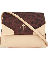 Prada Leopard-print Calf Hair, Ostrich \u0026amp; Leather Inside Bag in ...