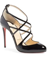 christian louboutin fake shoes - Christian louboutin Mater Claude Open-toe Mid-heel Pump in Black ...