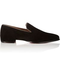 Christian louboutin Laperouza Patent Crest Loafer in Black for Men ...