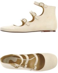 ivory leather ballet flats