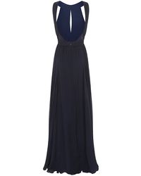 Matthew Williamson Embellished Crinkled Chiffon Gown in Blue (navy) | Lyst