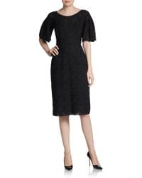 Dolce & Gabbana Long Sleeve Lace Sheath Dress in Black (floral) | Lyst