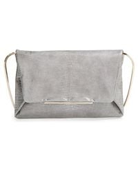 Gucci Broadway Metallic Leather Evening Clutch in Gray (champagne) | Lyst