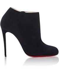 christian louboutin blue shoes men - Christian louboutin Commandanta Suede and Mesh Boots in Black | Lyst