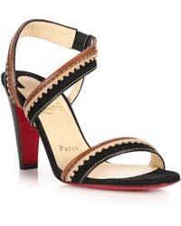 Christian louboutin Trepi City Suede and Leather Sandals in Khaki ...  