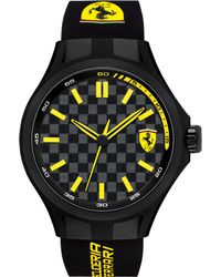 Ferrari Mens F1 Podium Chronograph Yellow Dial Black Rubber ...