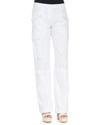 J.crew Collection Embellished Shantung Straight-Leg Pants in White | Lyst