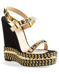 black and gold christian louboutin wedges black and gold christian louboutin wedges