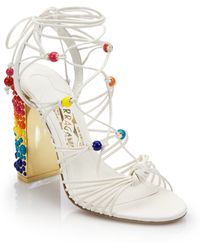 Christian louboutin Amazoulo Lace-Up Leather Gladiator Sandals in ...