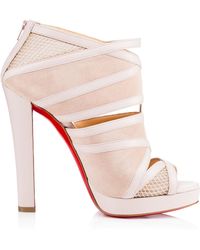 Christian louboutin Guernica 100 Cutout Leather Sandals in Brown ...