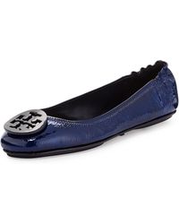 tory burch navy minnie flats