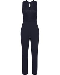 Boohoo Jumpsuit ́ Scallop Lace Plunge ́ - Schwarz