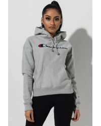 gray champion hoodie women's