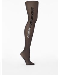 Alexander Wang Wang Crystal Logo Tights - Black
