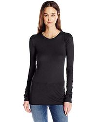 Enza Costa Womens Supima Cotton Tissue Jersey Long Sleeve Top