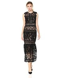 Lyst Ml Monique Lhuillier Animal Print Taffeta Tail Dress In Black Ml Monique Lhuillier Ed Lace Tail Dress Lyst