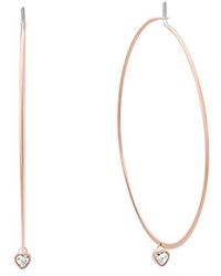 Lyst Michael Kors Whisper Medium Hoop Earrings In Metallic Michael Kors S Whisper Rose Gold Tone Earrings One Size Lyst
