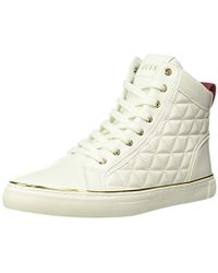 guess white leather shoes