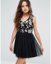 Louche Maykaylee - Jjurk Met Rok Van Tule - Zwart