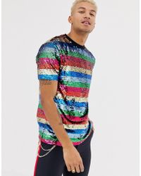 rainbow sequin shirt mens