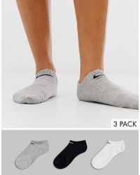 Nike Black White And Grey 3 Pack Trainer Socks - Multicolour