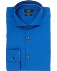 BOSS | Jery Slim Solid Contrast Shirt | Lyst