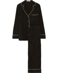 Equipment Avery Washed-silk Pajama Set - Black