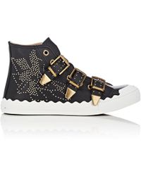 chloe leather sneakers