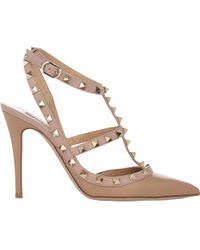 Lyst - Valentino Rockstud Punkouture Slingback T100 in White