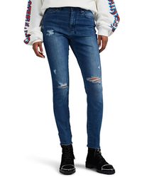 Ksubi Hi & Wasted Distressed Skinny Jeans - Blue