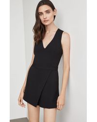 BCBGMAXAZRIA Bcbg Mackensie Asymmetric Romper - Black