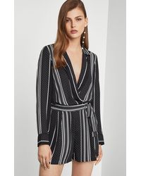 BCBGMAXAZRIA Bcbg Wrap Tie Romper - Black