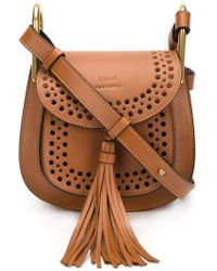 Chlo Hudson Leather Shoulder Bag in Brown | Lyst