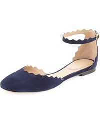 chloe navy flats