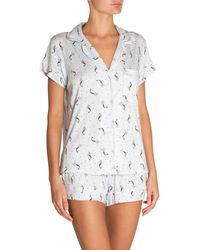 Eberjey Mermaids Shorty Pajama Set - Blue