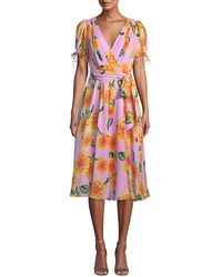 Lyst - Carolina Herrera Abstract Floral-print Dress