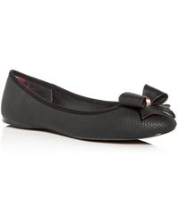 ted baker sually leather ballet pumps in black