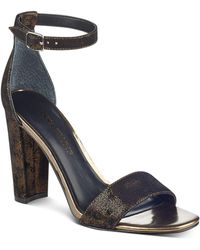 Lyst - Ivanka Trump Ezra Suede Ankle Tie Mid Block Heel Sandals Ivanka Trump - Women's Emalyn Ankle Strap Block Heel Sandals - Lyst