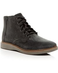 toms waterproof brown pull up leather men's chukka boots