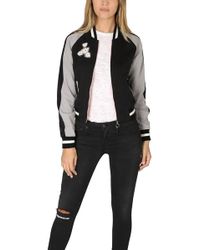 Elizabeth and James Willa Embroidered Reversible Bomber Jacket - Black