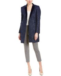 Lyst - Elie Tahari Country Apple Stretch Wool Ruffle Front Lina Coat in