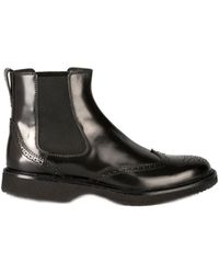 HOGAN Men 39 s Black Leather Ankle Boots HOGAN Men 39 s Black Leather Ankle Boots