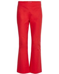 red cotton pants womens