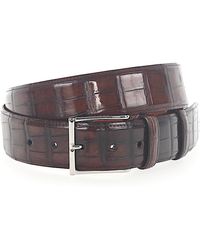 Santoni Men Belt Alligator Leather Blue for Men - Lyst