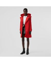 Burberry Trench en ECONYL® avec capuche amovible - Rouge