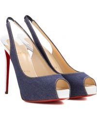 Peony Design ? christian louboutin leather plexi wedge slingback pumps